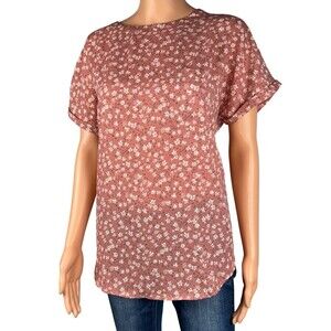 Buffalo David Bitton Womens Medium Floral Spring Summer Blouse Top Shirt